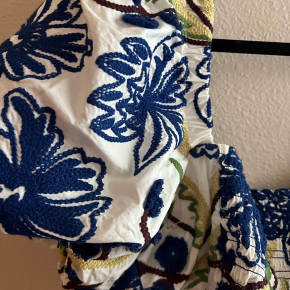 Anthropologie Blue and Green Floral Mini Dress - Picture 10 of 11